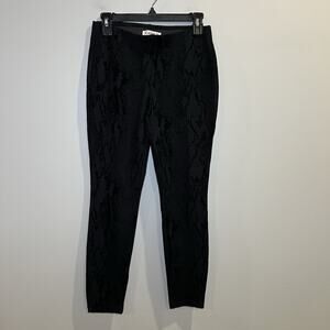 Nanette Lepore‎ Textured Snake Print Stretchy Leggings Size Small Black